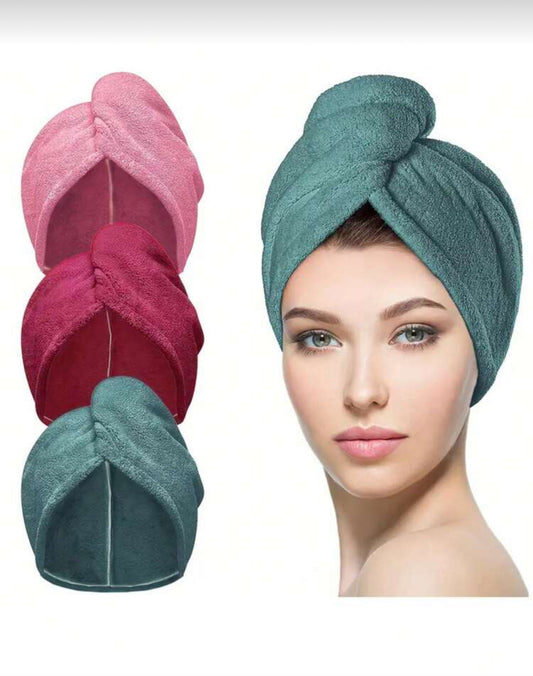 Ultra Soft Microfiber Towel - Quick Dry, Super Absorbent, For Women And Girls, Gentle On Curly Or Damaged Hair, Solid Color Bath Accessories (1pc/Set Of 4), Hats, Shower Caps, Barber Shop Hair Products And Accessories, Beauty Travel Essentials.