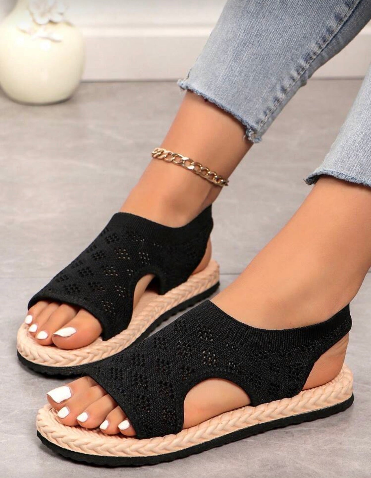 New Summer Breathable Hollow Out Sandals, Women's Fashion Soft Sole Casual Slippers, Lightweight Mesh Flat Shoes