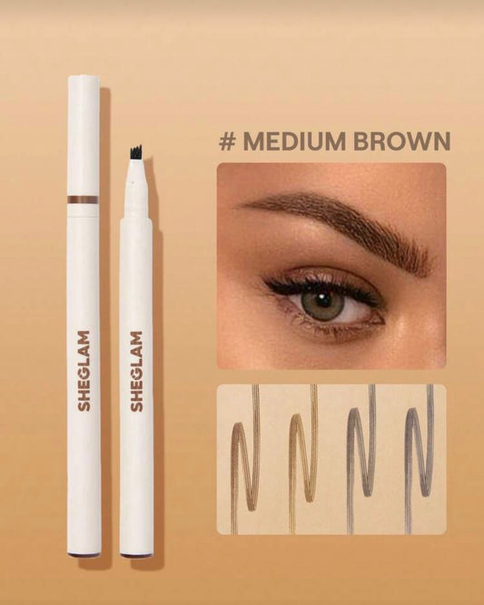 SHEGLAM Feather Better Liquid Eyebrow Pencil-Medium Brown Brow Pomade Brand Beauty Cosmetic Makeup For Women And Girls