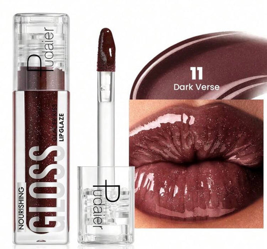 Pudaier 1pc Non-Sticky Lip Gloss, Long-Lasting Hydration Mirror Water Gloss, Easy-Blend Application Lip Balm Suitable For Birthday Christmas Present