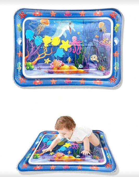 1pc 26.9inx19.6in Baby Inflatable Dolphin Pat Water Play Pad Thick Crawling Activity Mat (Floating Objects Random Color)