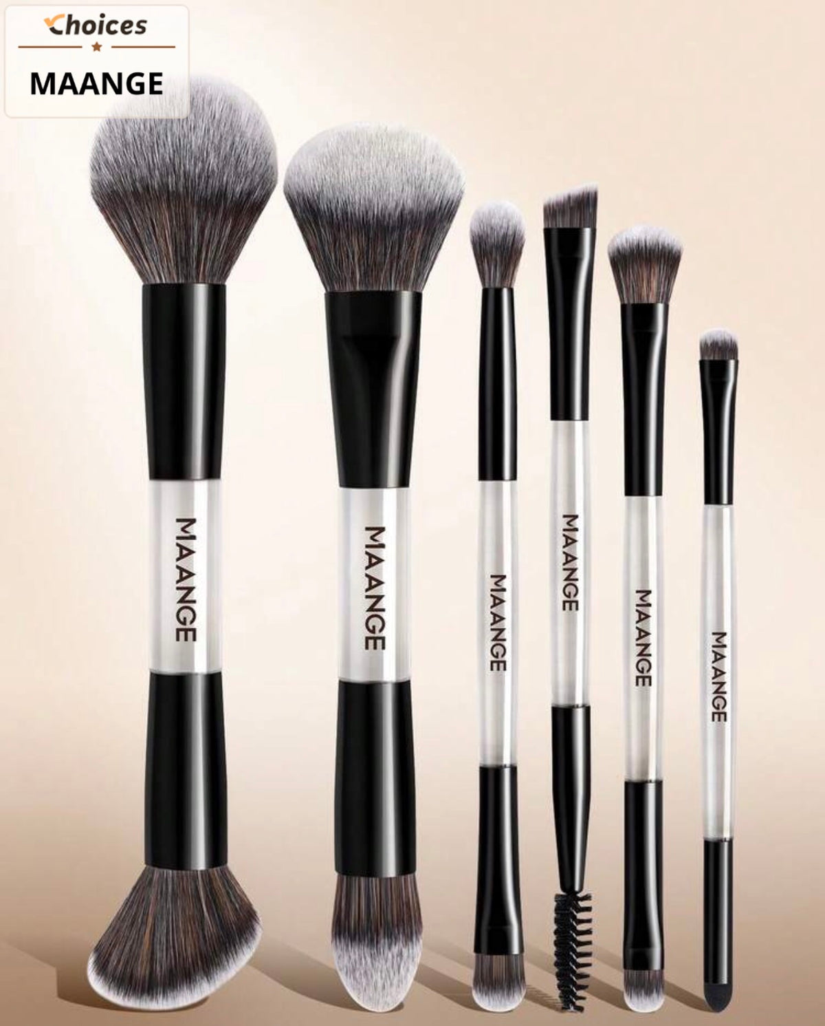 MAANGE 6pcs Professional Makeup Brush Set With Storage Box, Portable Travel Makeup Brush Set, Includes Face Brushes, Eye Brushes, Detail Brushes And Other Makeup Tools, Suitable For Travel And Home Use, Can Be Used As A Gift For Women