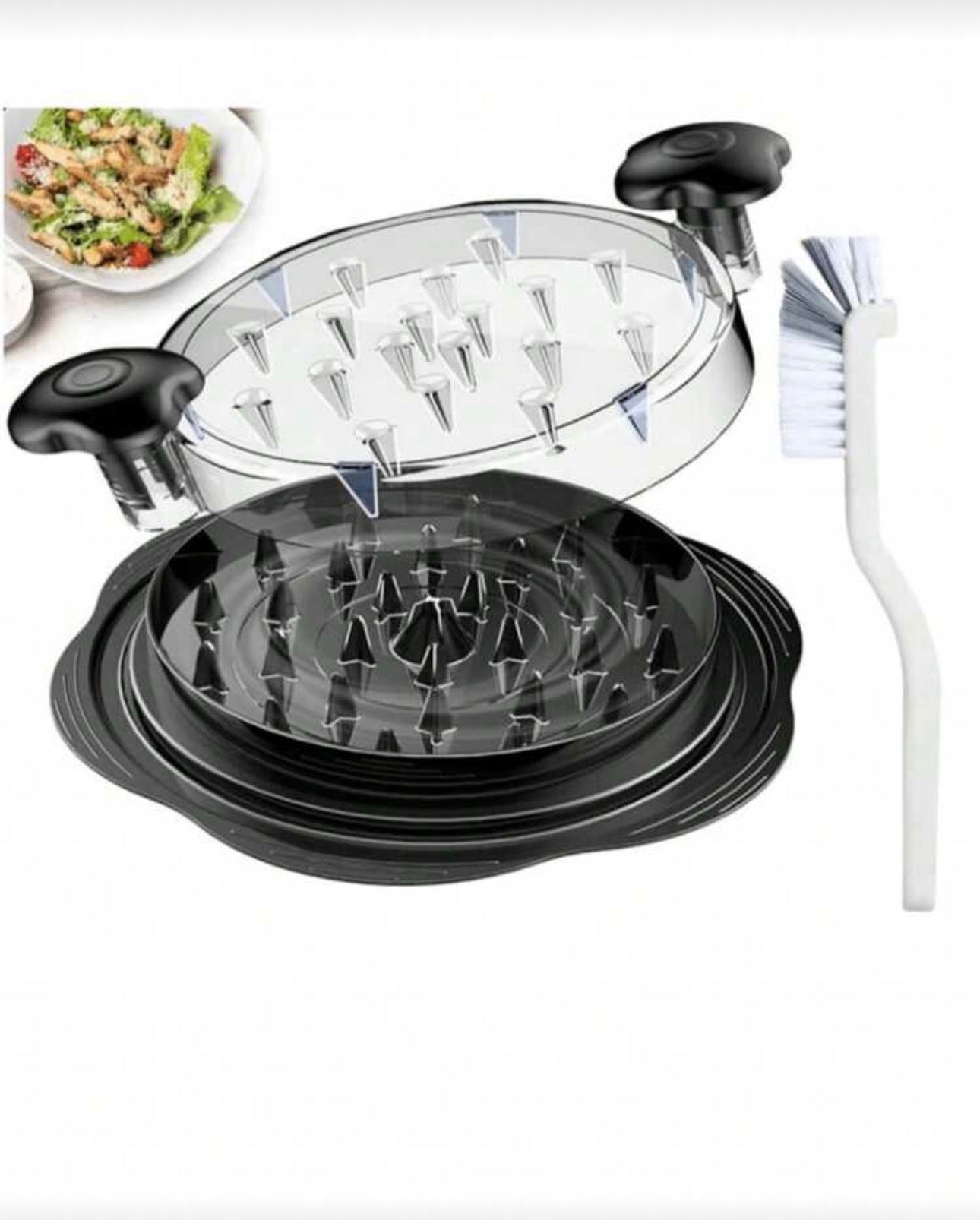 Chicken Meat Mincer, Chicken Breast Meat Mincing Machine Tool, Transparent Cover Cooked Meat Grinder, Ergonomic Design, Non-Slip, Easy To Clean, Rotating Chicken Meat Mincer, Chicken Meat Grinder. Highly Efficient Mincing: This Meat Grinder Effortl