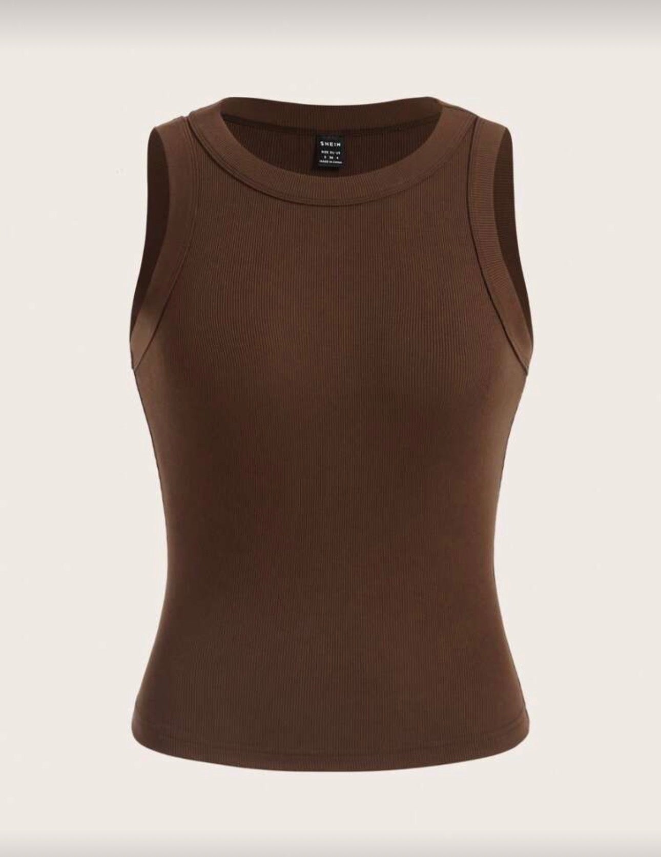 SHEIN BASICS Solid Ribbed Knit Tank Top/Summer Tops For Women