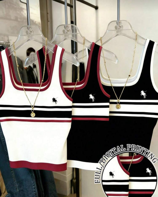 Resyla 3pcs/Set Women's Striped Fitted Tank Top