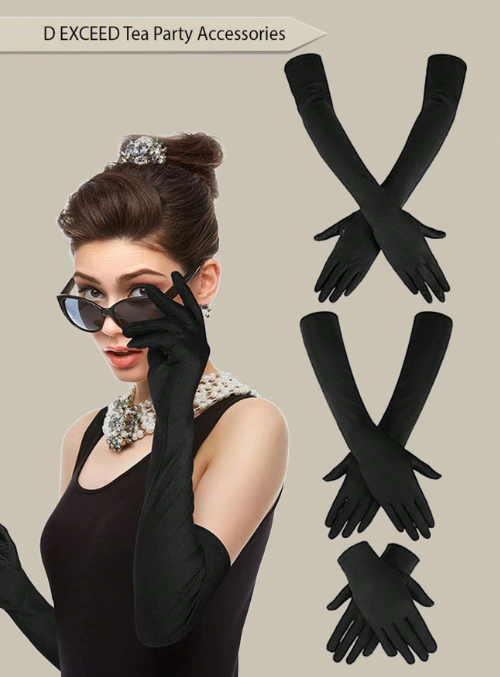 D EXCEED 1 Pair / 3 / 12 Pairs Women's Vintage Opera Gloves with Adjustable Length (Elbow to Wrist) 1920s The Magnificent Gatsby Costume Accessories and Modern Elegance for Tea Party, Mother's Day Gift Set, Halloween