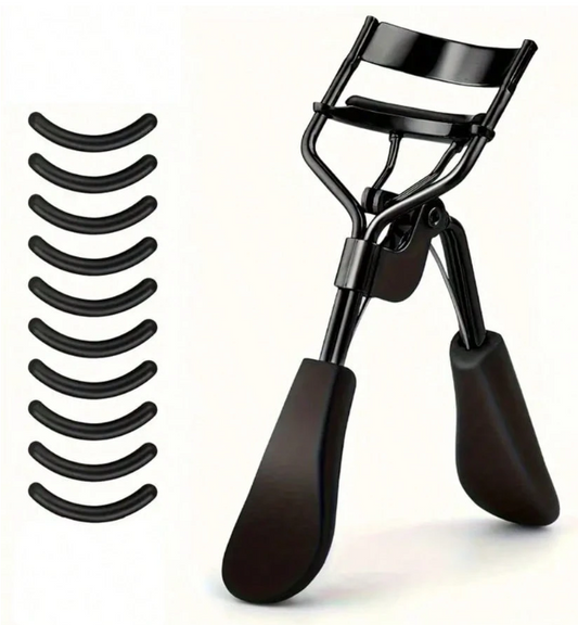 1 Piece Professional Eyelash Curler + 10 Pieces Eyelash Curler Replacement Pads,