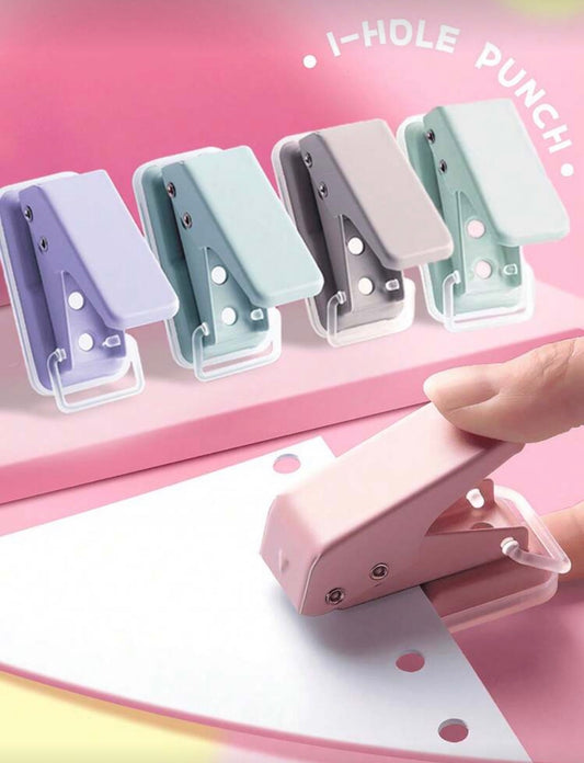 1pc Mini Manual Single Hole Round Hole Punch With Multiple Color Options, Suitable For Punching Holes In Loose-Leaf Paper, Archival Materials, DIY Cardboard, Notebooks And Journals, Ideal For Students And Office Workers