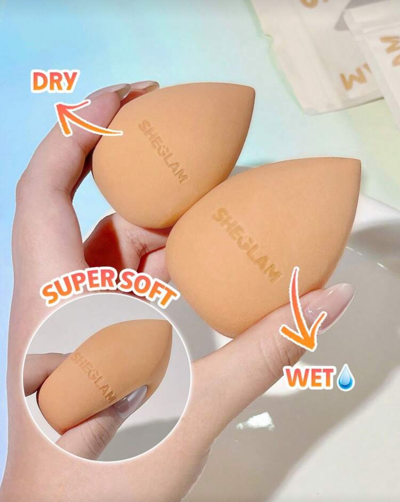 SHEGLAM Ultimate Universal Beauty Sponge Full Face Makeup Blending Sponge For Liquid Cream Powder Foundation Concealer Blush Soft Makeup Blender Beauty Makeup Tool