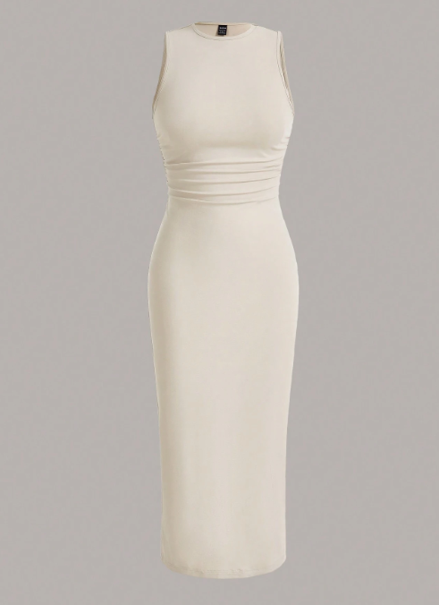 SHEIN EZwear Solid Ribbed Bodycon Dress