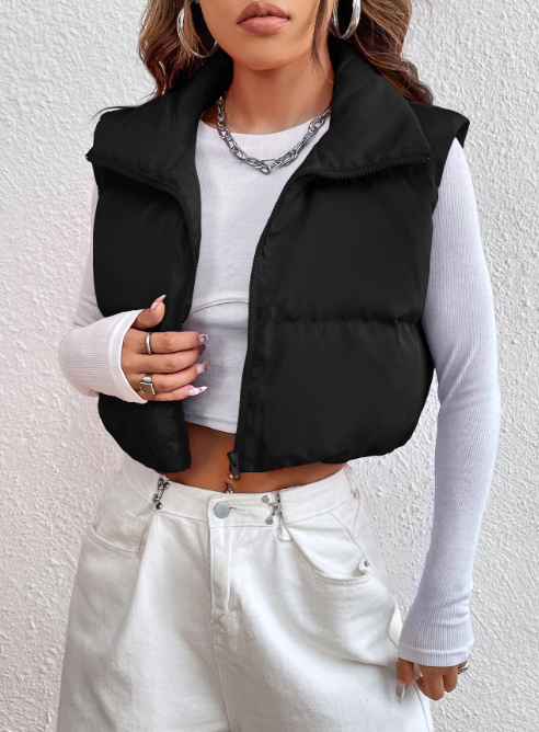 SHEIN EZwear Fall/Winter Quilted Zip-Up Vest