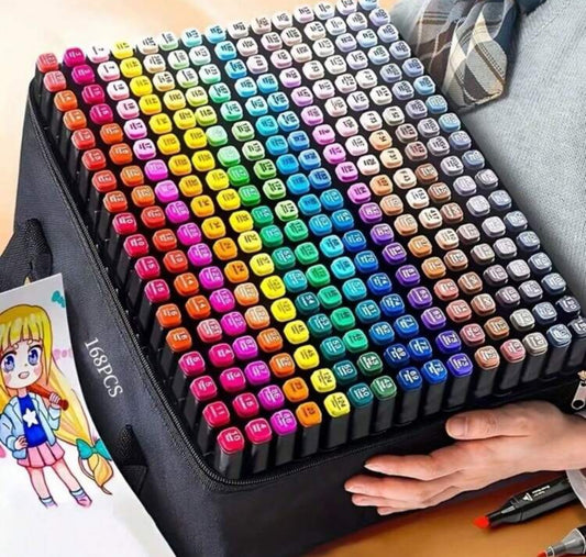 40 Colors Artist Marker Pen Set, Double-Tip Cone & Fine Point Drawing Markers, Art Supplies For Adult Coloring Books, Painting, Sketching And Mixed Media,40Colors, Back To School