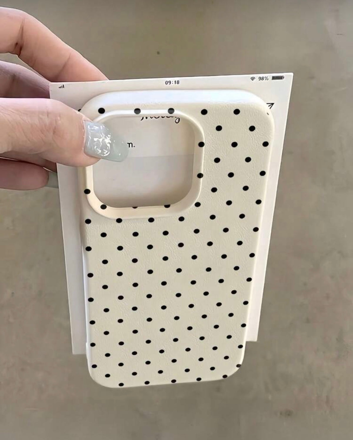 Polka Dot TPU White Black Matte Shockproof Litchi Texture Phone Case Compatible With 16 Pro Max,Spring Gift Party Birthday Anniversary Mom, Aesthetic