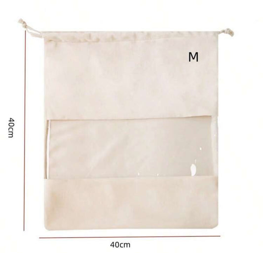 Suede Dust Proof Bag, Transparent Storage Bag, Luxury Handbag Protection Bag With Drawstring Closure For Women