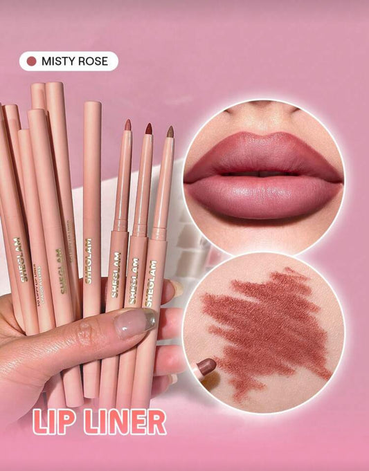 SHEGLAM So Lippy Lip Liner-Misty Rose Creamy Matte Lip Liner Pencil High Pigment Not Easy To Fade Silky Smooth Matte Contour Tint Lip Makeup Lip Combo