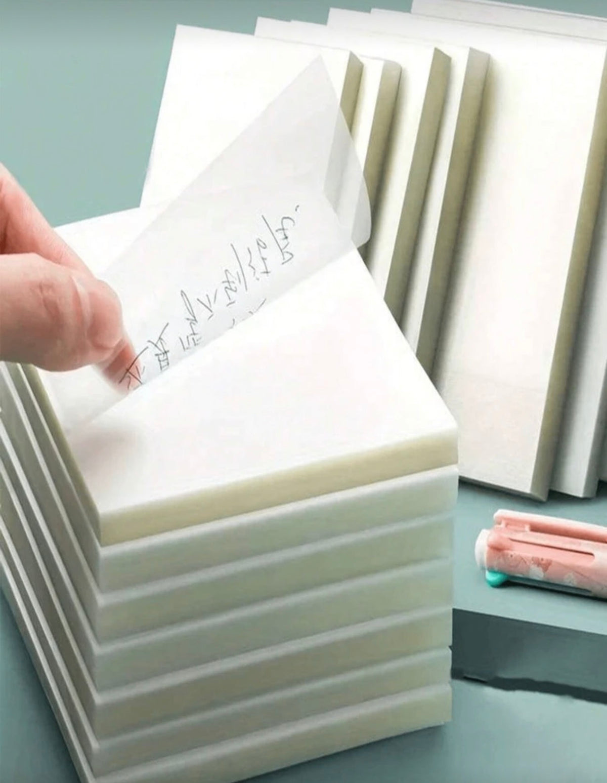 100 pcs Transparent Waterproof Memo Pad Notebook Diary Stationery School Office Supplies School Supplies