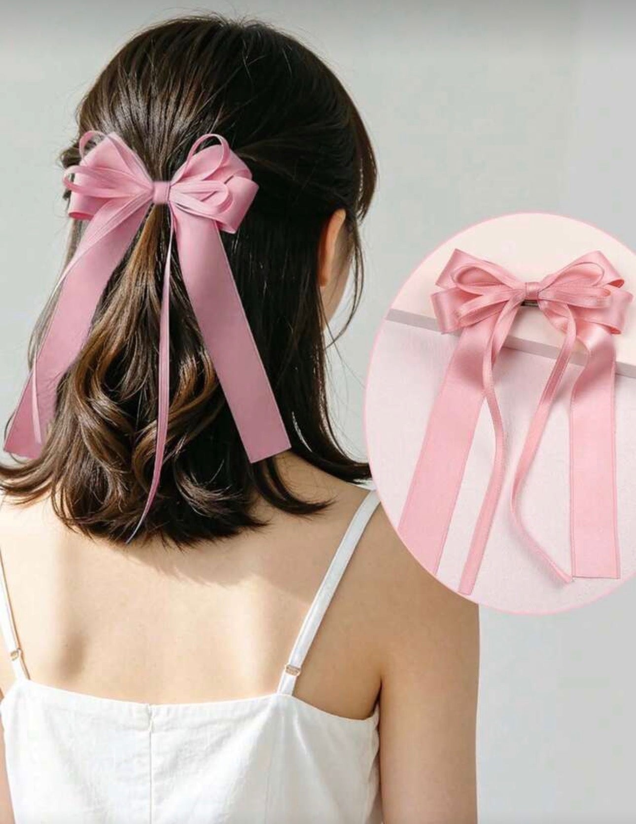 1pc Girl Elegant Bowknot Hairclip With Streamers For Daily Or Vacation Use