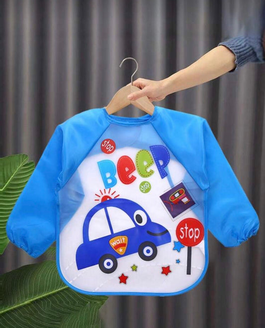 1pc Kids' Long Sleeve Reversible Smock Bib For Eating And Painting
