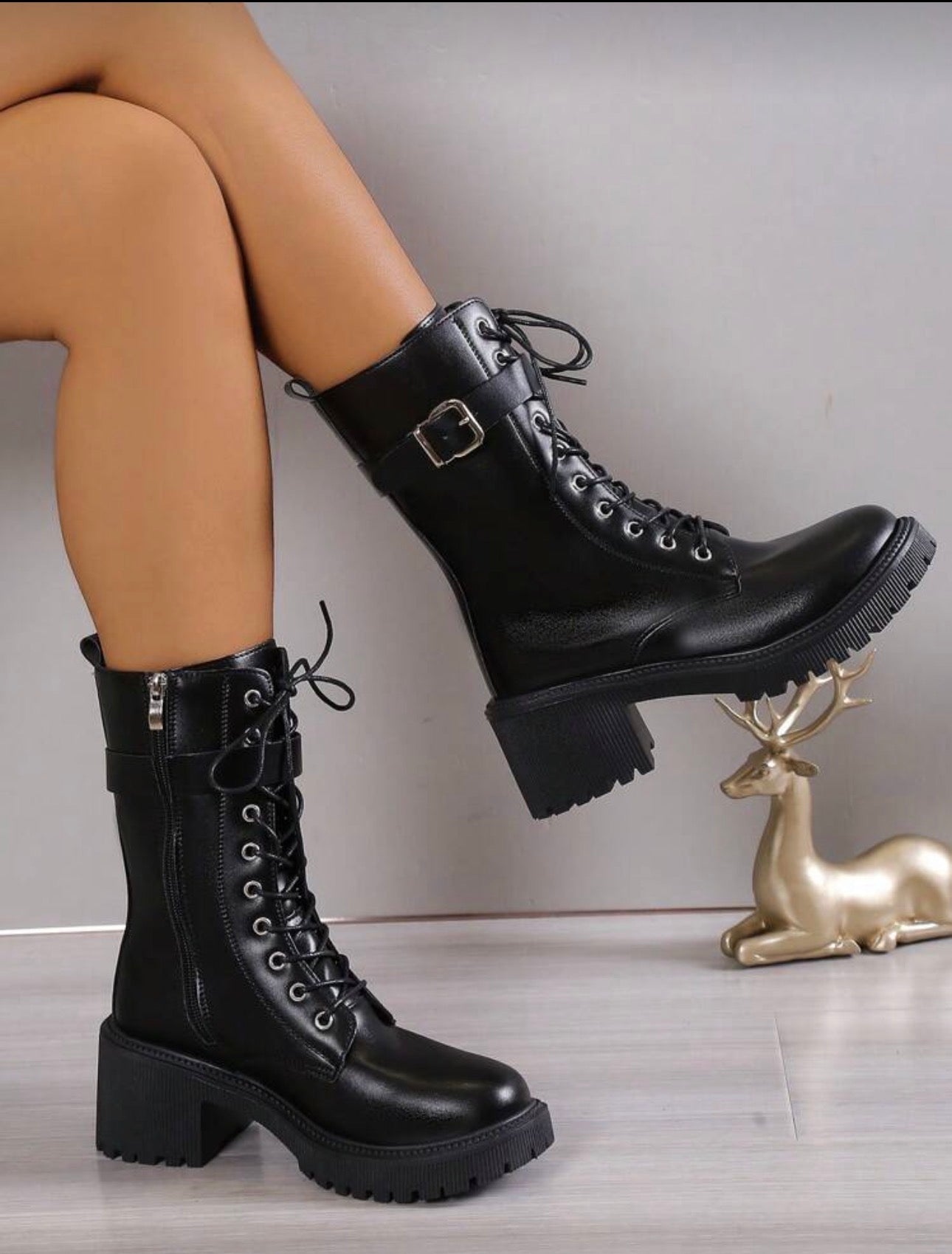 Women's Western-Style Minimalist Fashion Boots For Fall/Winter – Chunky-Heeled Ankle Boots, Cowboy Boots, Mid-Calf Motorcycle Boots
