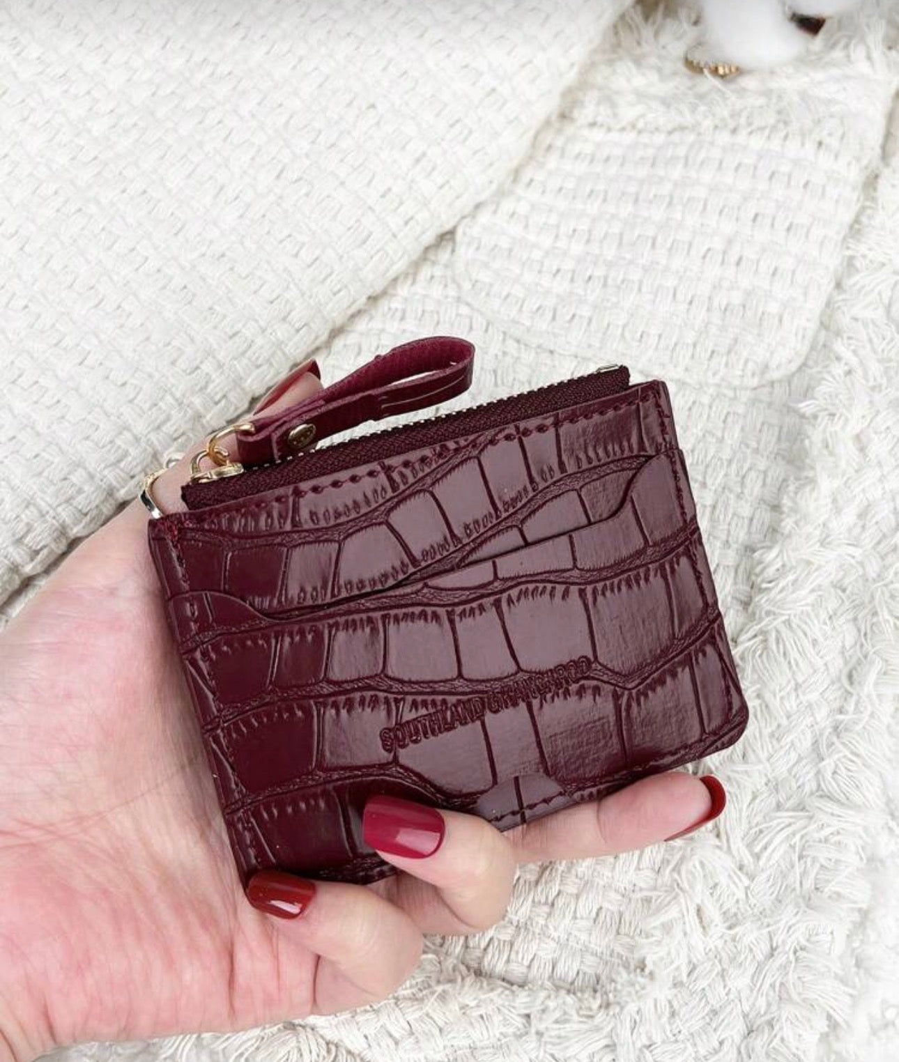 SOUTHLAND&KANGAROO Letter Embossed Zipper Small Wallet Coin Purse Foldable Ultra-Thin Wallet Lightweight Multi-Layer Portable ID Card Cash Card Wallet Fashion Modern Anniversary Birthday Gift For Girls Women Bag School Supplies School Dorm Back To School