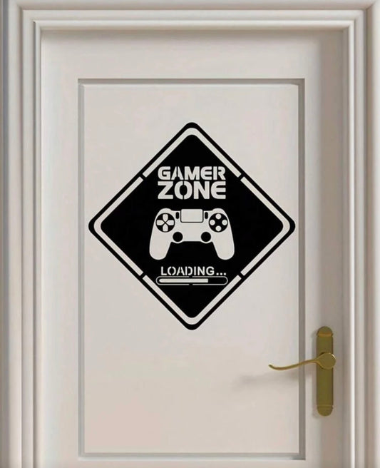 1 Pc Home Decorations Gamer Zone Door Decal Gamer Wall PVC Sticker, Controller Video Game Art Decal For Living Room, Bedroom, Home Decor,Stickers,Wall Decal, Vinyl Decal For Home Decorations,Spring Decoration Items Refresh Your Home,Rama Decoration Sticke