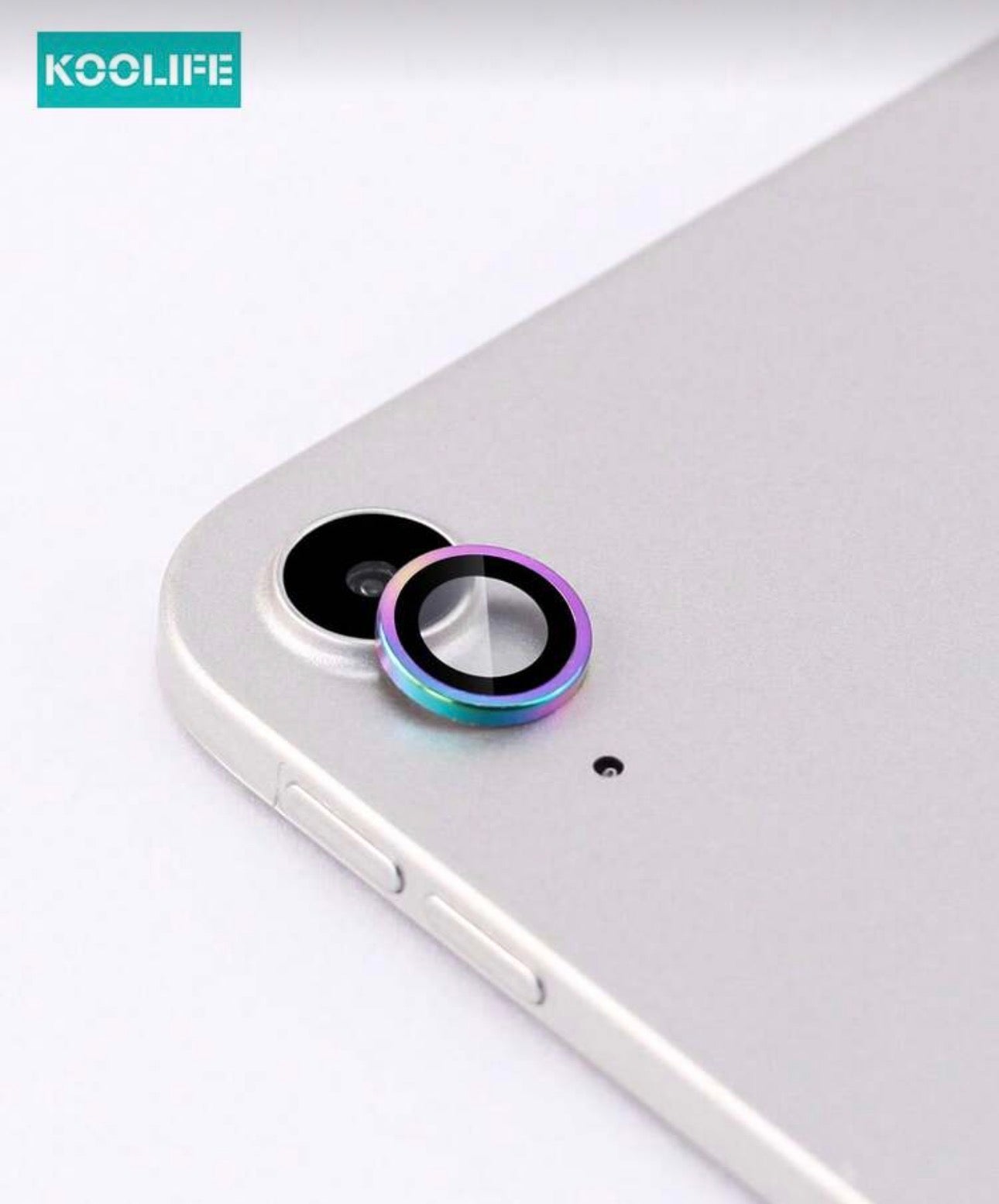 Koolife 1pc IPad Camera Lens Protector, Eagle Eye Tempered Glass Lens Cover, Metal Single Ring Protection, No Pixel Loss, Waterproof, Shockproof, Anti-Fall, Anti-Scratch, Anti-Fingerprint Full Coverage, Suitable For IPad11/IPad10/IPad Mini/IPad Air