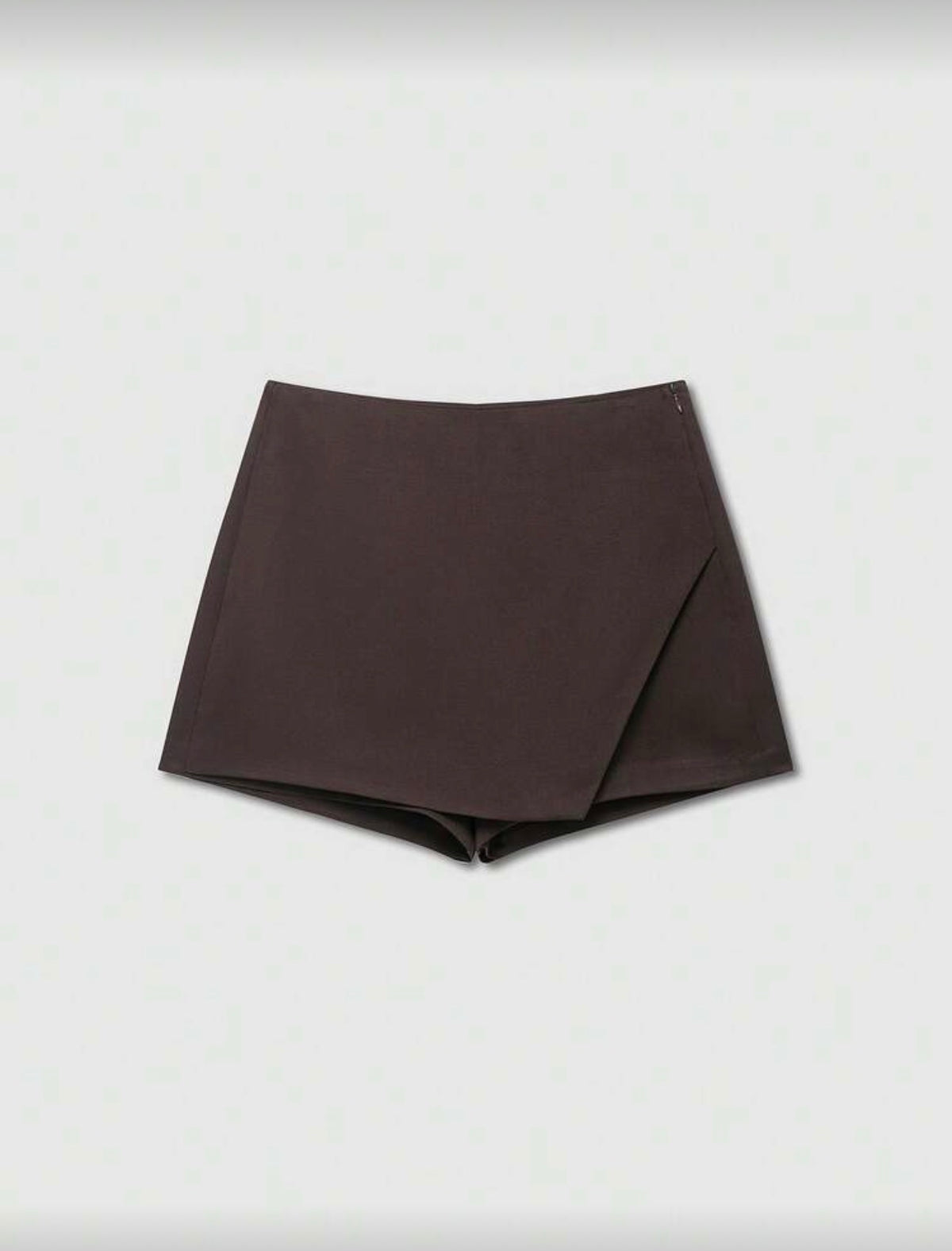 Women's Casual Solid Color Asymmetric Wrap Mini Skirt, Minimalist Fashion Skort Summer