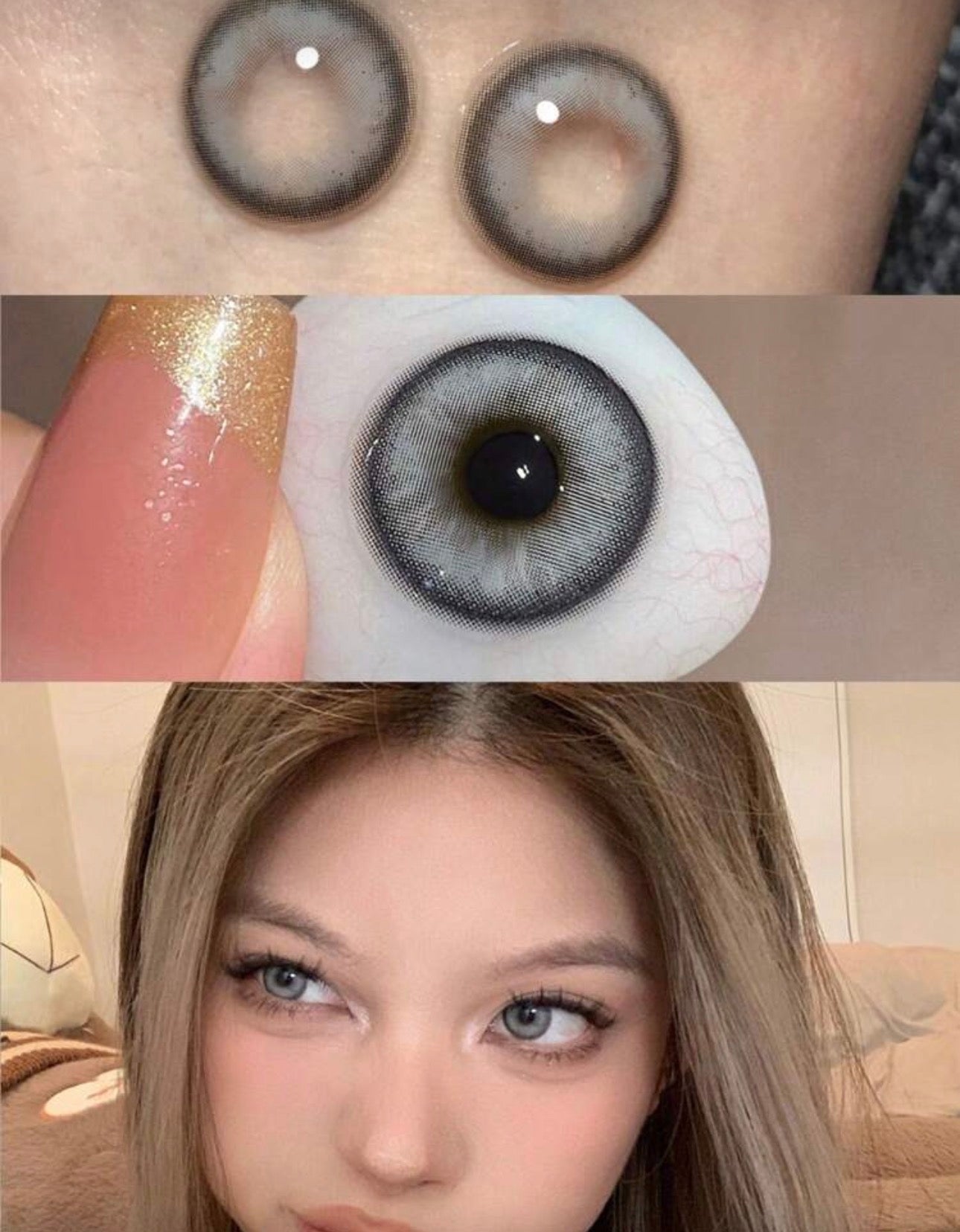 1 Pair Black Mushroom Cloud Contact Lenses, Annual Disposable, 14.2mm, For Halloween Costume Play