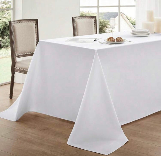 1/2 Set White Rectangular Tablecloths, 60 X 102 Inches, Elegant & Durable - Spill-Proof, Wrinkle-Resistant, Washable Polyester Tablecloths, Suitable For Dining Tables, Buffet Parties, Camping, Restaurants, Holidays, Non-Wedding Events, Indoor & Outdoor De