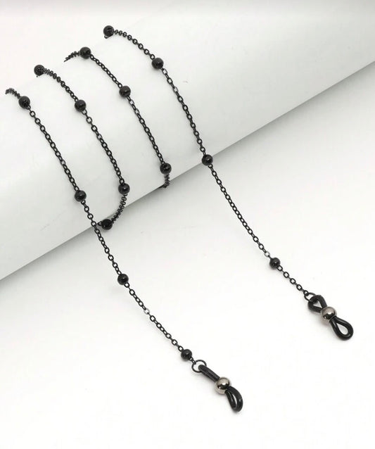 1pc Black Beaded Eyeglass Chain Glasses Accessories For Women