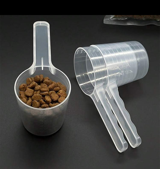 50g/3.38oz Plastic Measuring Cup, Multi-Purpose Pet Food Scoop, Gradual Scale, Suitable For Powders And Liquids, Transparent, No Batteries Required