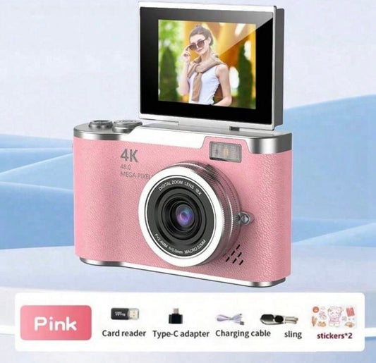 18X Optical Zoom Compact Digital Camera With 48MP Auto Focus, 4K Video, Face Detection, 2.4" Flip Screen, Rechargeable Battery