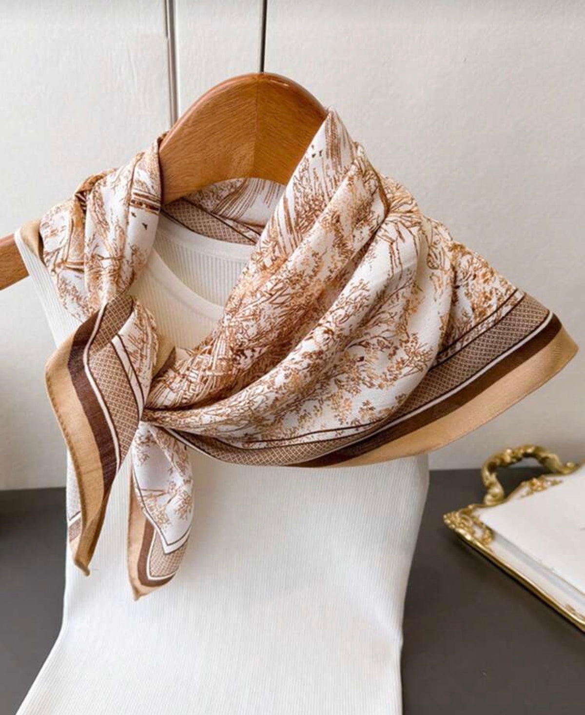 Minimalist Printed 70cm Square Scarf, Spring New Square Scarf, Versatile Women's Belt, Bag Accessory, Ribbon, Headscarf, Hair Accessory, Fashion Scarf