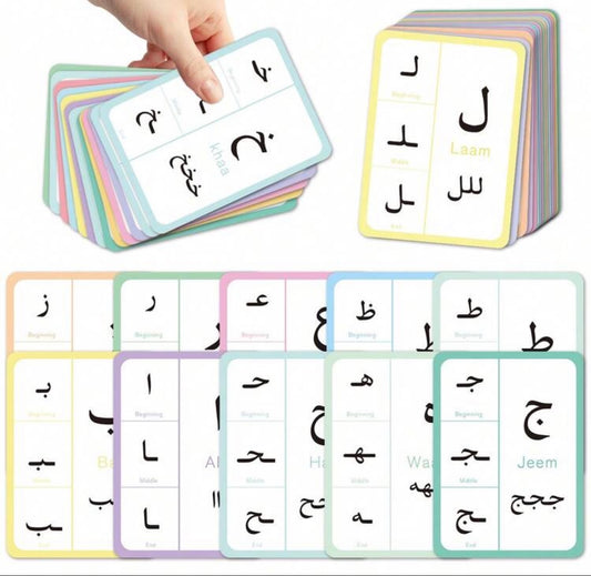28pcs Arabic Alphabet Flash Cards, Suitable For Beginners - Islamic Learning Cards For Arabic Alphabet Recognition, Writing And Reading Practice, Arabic Language Learning Tool, School Supplies, Back To School