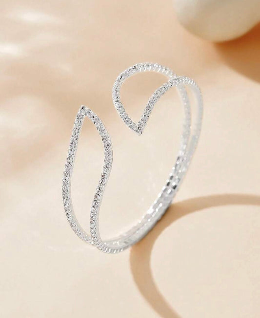 1pc Hollow Design Fashion Crystal Bracelet, Suitable For Daily Wear And Parties