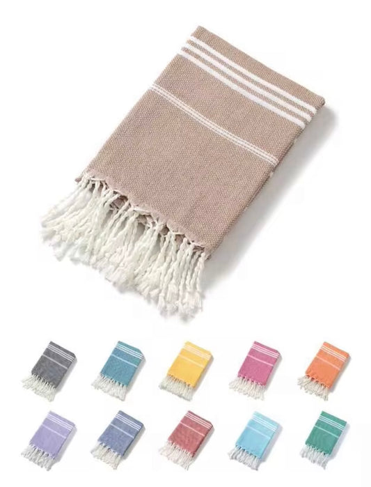 YEUZLI 1pc Classic Series Non-Shrink Turkish Fringe Beach Towel, 90*180CM (35.5*71inch), Sand Proof, Quick Drying, Lightweight, Suitable For Spa, Travel, Stripe Sport TowelSummer Travel,Vacation Holiday Bathroom Decor Beach Essentials