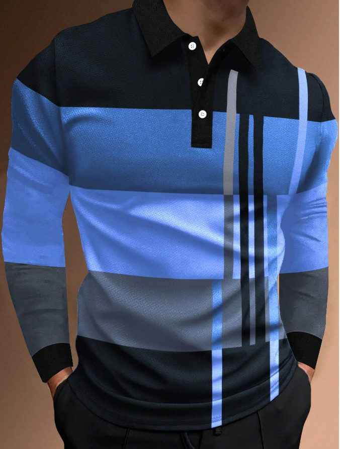 Manfinity Homme Men Color Block Polo Shirt