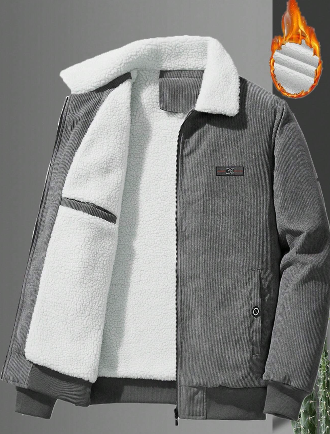 Manfinity Homme Men's Velvet Patchwork Quilted Coat Casual Autumn Winter