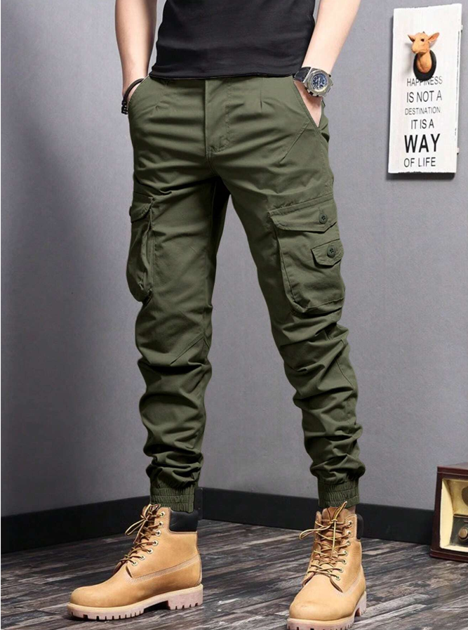 Manfinity Homme Men Flap Pocket Side Cargo Pants