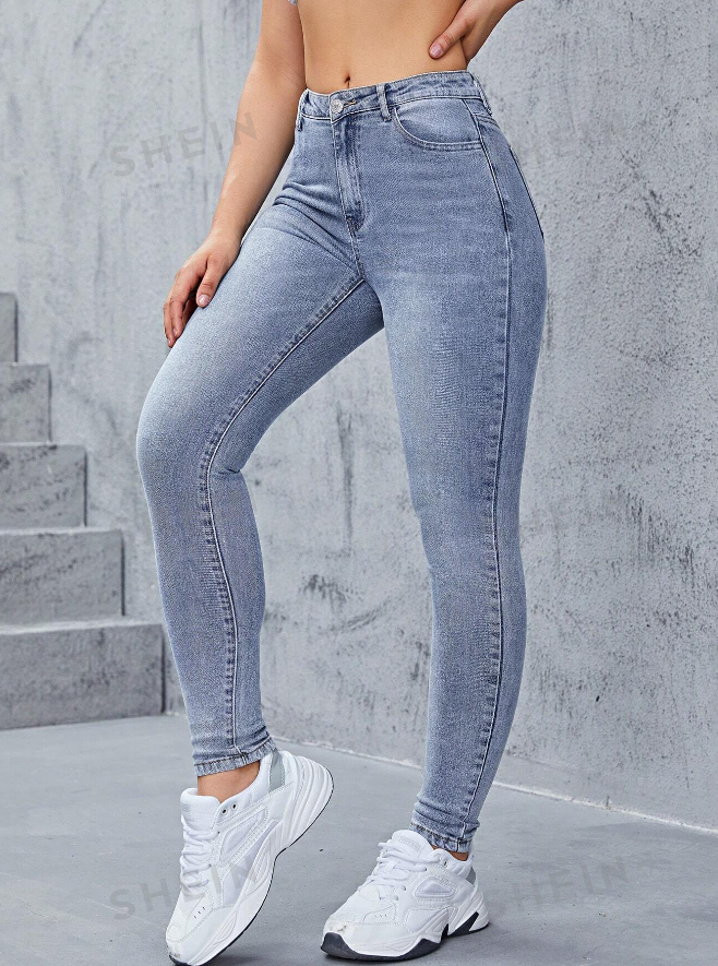 SHEIN Essnce Slant Pocket Skinny Jeans