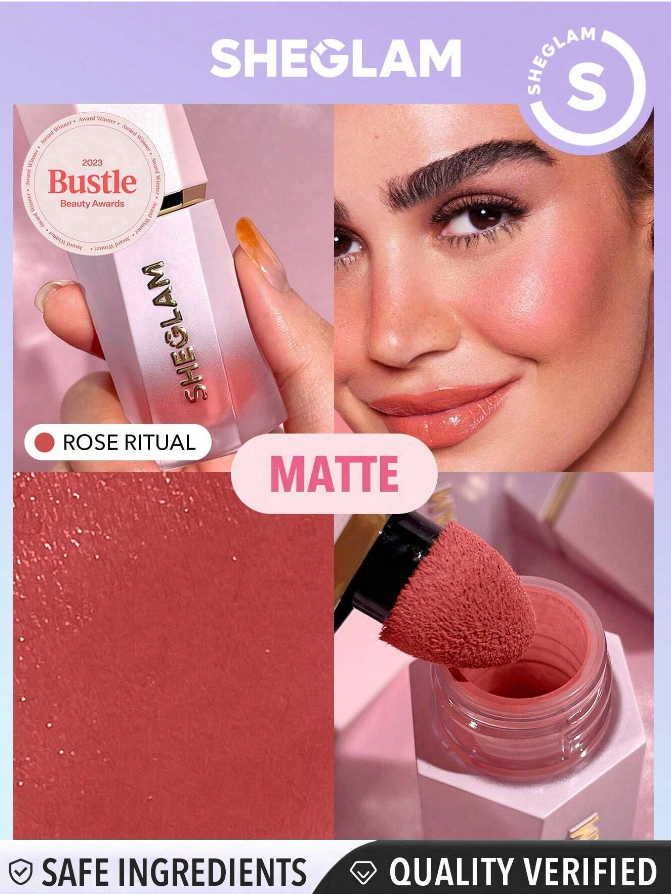 SHEGLAM Color Bloom Liquid Blush Matte Finish-Rose Ritual