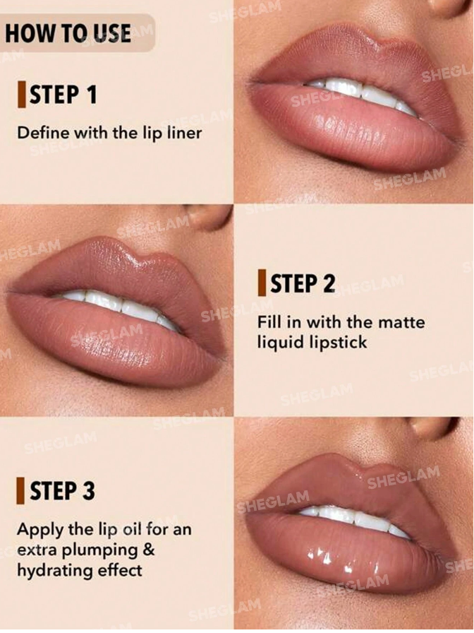 SHEGLAM Soft 90's Glam Lip Liner And Lip Duo Set-Moody Taupe Lip