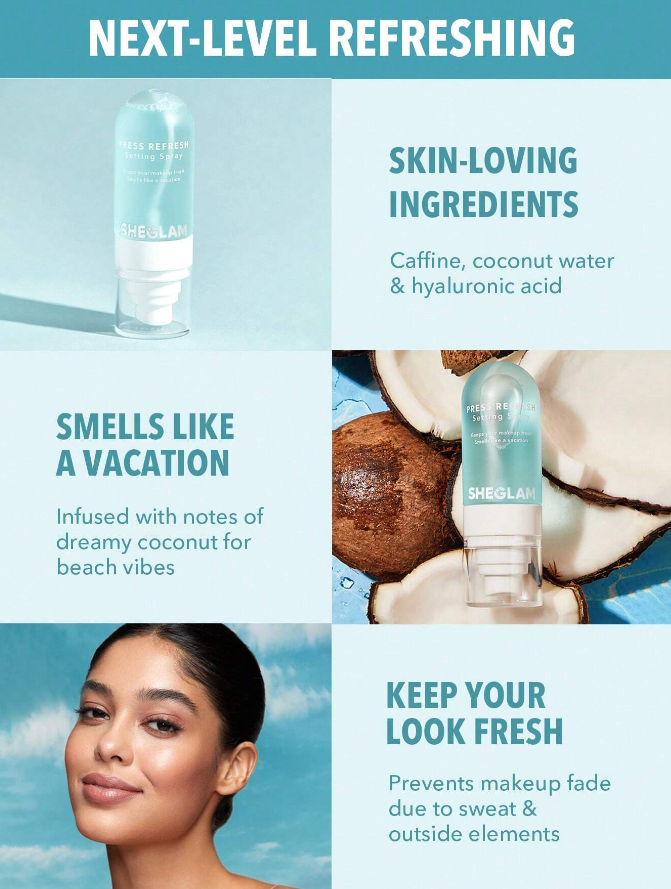 SHEGLAM Press Refresh Setting Spray Moisturizing Long Lasting Makeup Setting Spray