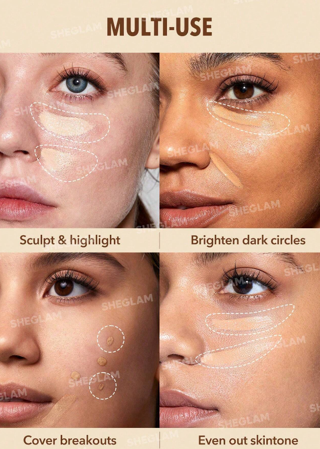 SHEGLAM Perfect Skin High Coverage Concealer-Buttercream