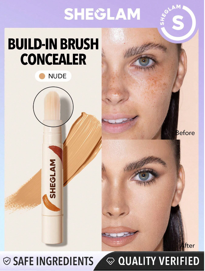 SHEGLAM Perfect Skin High Coverage Concealer-Nude 20 Shades Liquid