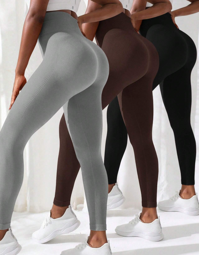 SHEIN Sport Studio Solid Color Sports Leggings Spandex