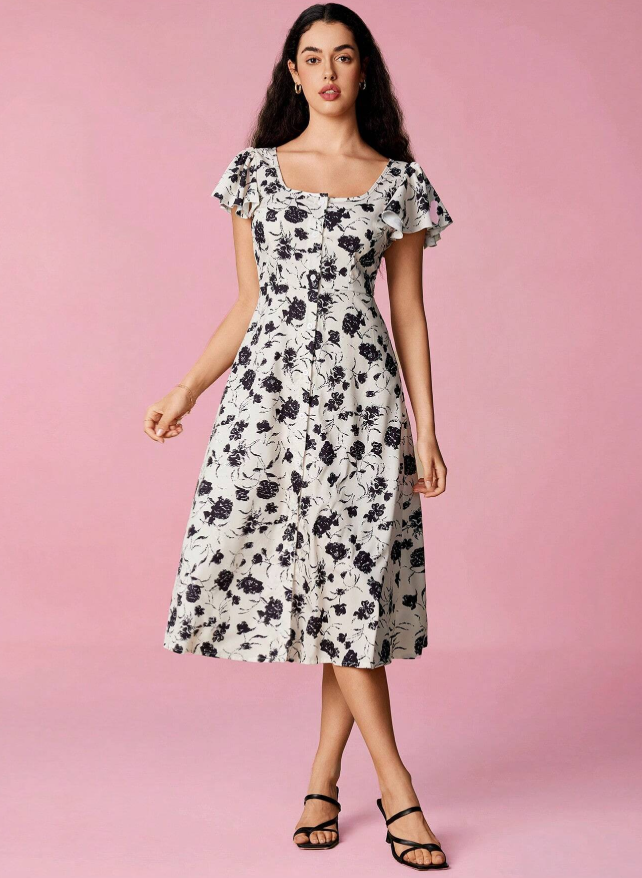 SHEIN Frenchy Women Bridgerton New Chinese Style Dresses Teacher Outfits Date Night Dress