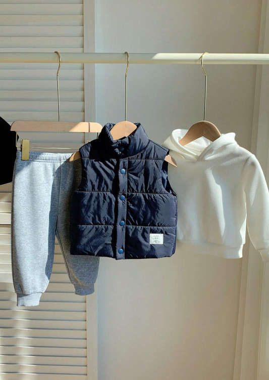 SHEIN 3pcsSet Baby Boy Casual Cute Knit Long Sleeve Hoodie Sweatshirt