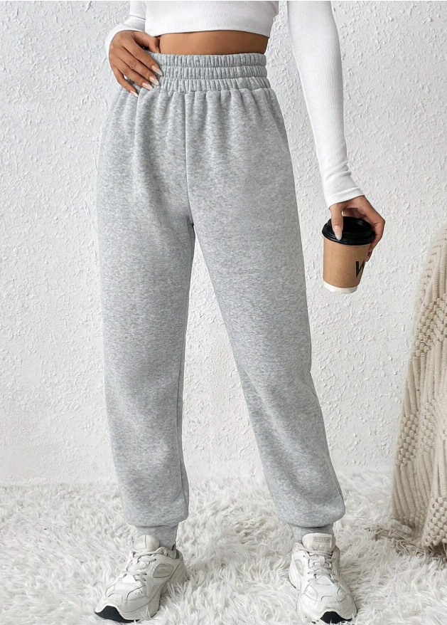 SHEIN PETITE Solid Elastic Waist Spring Sweatpants