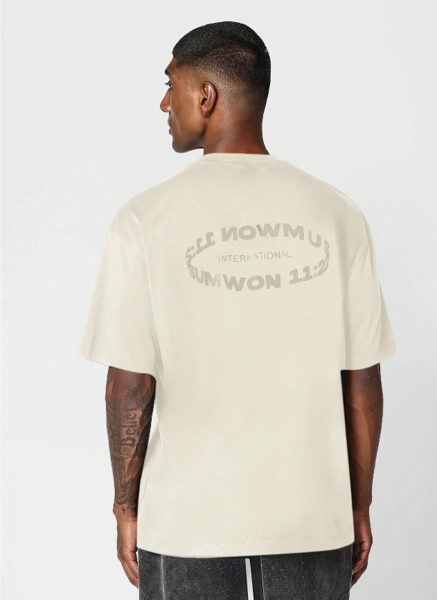 SUMWON Tee With Flock Graphic Print For Daily Wear